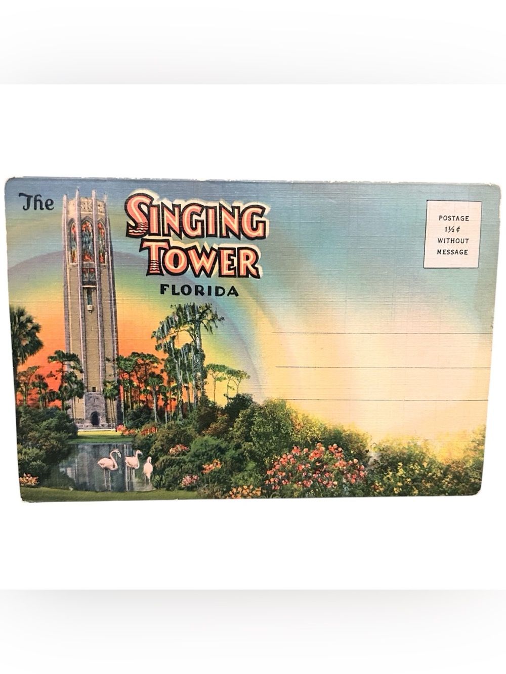 Vintage The Singing Tower Bok Tower Souvenir Folder Photos Postcard Book